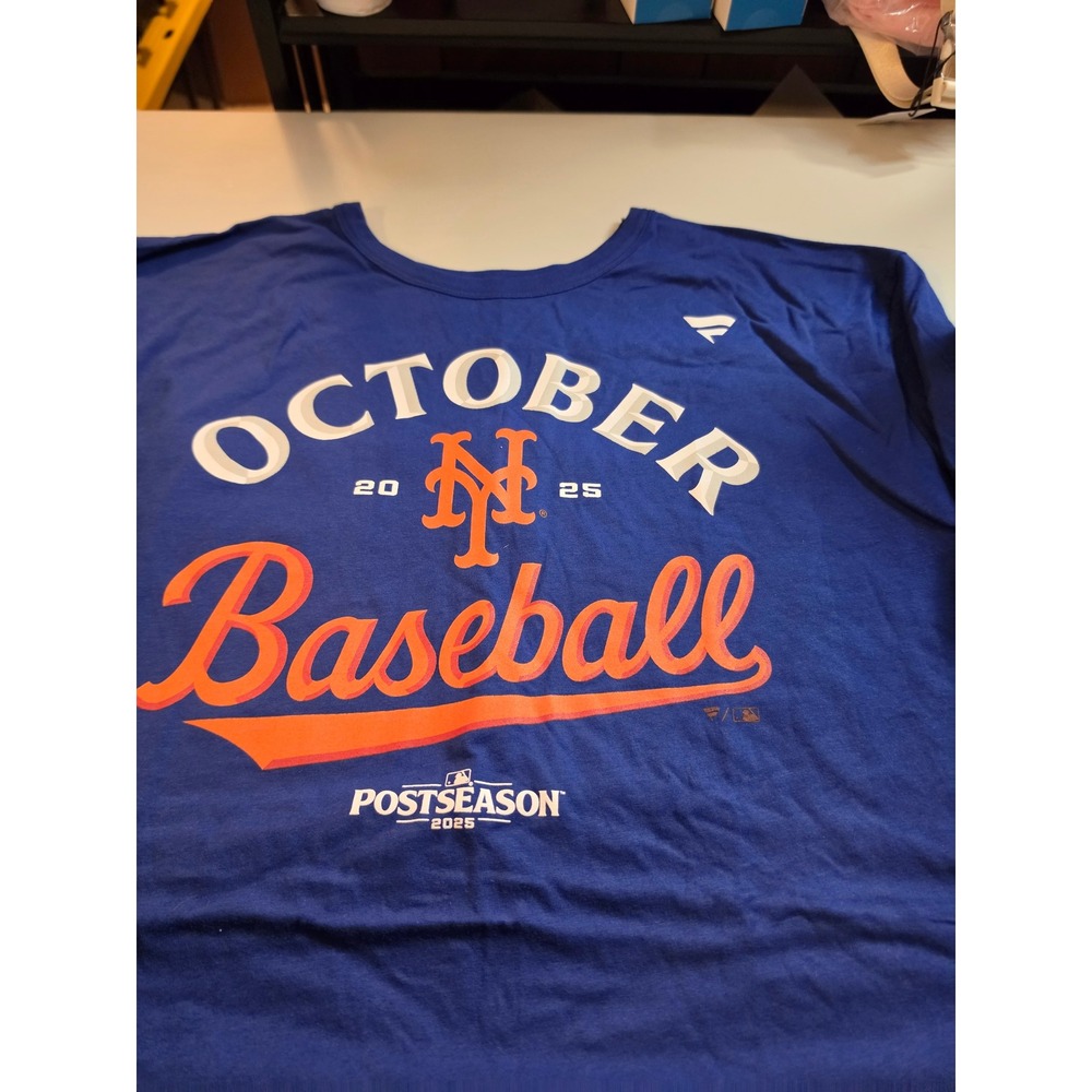 Fanatics New York Mets 2024 MLB Postseason October Baseball Blue T-Shirt Mens 2x